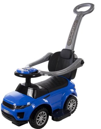 Odrážedlo SPORT car s hudbou a vodicí tyčí J05.016._modrá