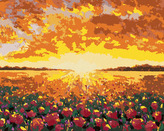 Malování podle čísel - KVĚTINOVÉ POLE VE FRANCII - 40x50 cm, vypnuté plátno na rám