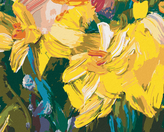 Malování podle čísel  -  ŽLUTÉ NARCISY - 80x100 cm, vypnuté plátno na rám Malování podle čísel  -  ŽLUTÉ NARCISY - 80x100 cm, vypnuté plátno na rám