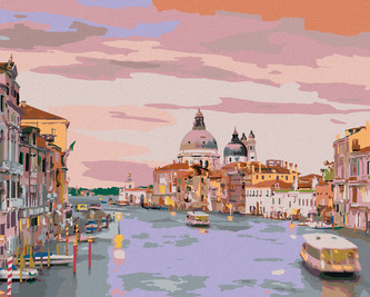 Malování podle čísel - CANAL GRANDE BENÁTKY ITÁLIE - 40x50 cm, vypnuté plátno na rám