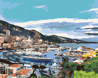 Malování podle čísel - PŘÍSTAV HERKULES - 80x100 cm, bez rámu a bez vypnutí plátna