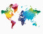 Malování podle čísel - BAREVNÁ MAPA SVĚTA IV - 80x100 cm, vypnuté plátno na rám