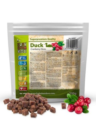 HUHU Fruit kosticky kachna s brusinkami 230g