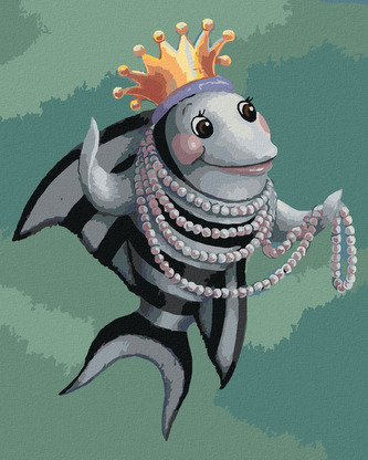 Malování podle čísel - RYBA S KORUNOU A KORÁLKY (SUE ELLEN BROWN) - 80x100 cm, vypnuté plátno na rám Malování podle čísel - RYBA S KORUNOU A KORÁLKY (SUE ELLEN BROWN) - 80x100 cm, vypnuté plátno na rám