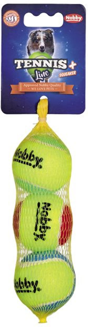 Nobby Tennis Line hračka tenisová loptička farebná S 5cm 3ks