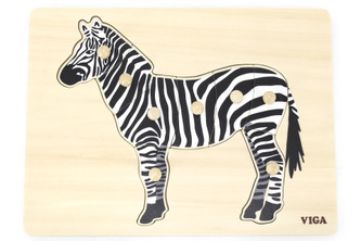 Drevená montessori vkladačka - zebra