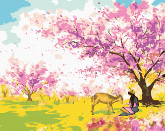 Malování podle čísel - LUČNÍ KRAJINA - 80x100 cm, bez rámu a bez vypnutí plátna