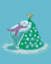 Malování podle čísel - LEDNÍ MEDVÍDEK U STROMU (SUE ELLEN BROWN) - 40x50 cm, vypnuté plátno na rám