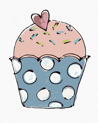 Malování podle čísel - CUPCAKE SE SRDÍČKEM 2 (HALEY BUSH) - 80x100 cm, bez rámu a bez vypnutí plátna Malování podle čísel - CUPCAKE SE SRDÍČKEM 2 (HALEY BUSH) - 80x100 cm, bez rámu a bez vypnutí plátna