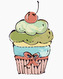Malování podle čísel - CUPCAKE S RŮŽOVOU TŘEŠNÍ (HALEY BUSH) - 80x100 cm, vypnuté plátno na rám