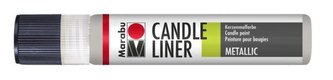 Marabu Candle Liner na svíčky - metalický stříbrný 25 ml