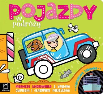 Pojazdy w podróży Pierwsza kolorowanka z grubym obrysem i okrągłymi naklejkami Papierowa zabawka