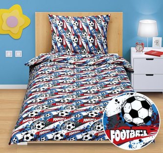 Povlečení bavlněné Junior - fotbal - dětský motiv - 140x200, 70x90 cm