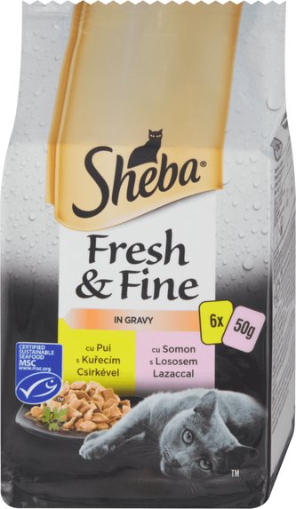kap.Sheba Fresh&Fine mix kure a losos 6x50g