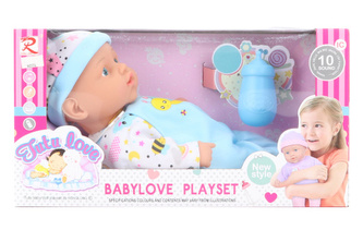 Bábätko 30 cm cikacie so zvukom a doplnkami