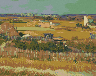 Malování podle čísel - SKLIZEŇ (VINCENT VAN GOGH) - 80x100 cm, bez rámu a bez vypnutí plátna