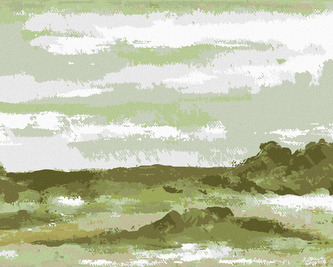 Malování podle čísel - ZELENÁ KRAJINA (HALEY BUSH) - 80x100 cm, bez rámu a bez vypnutí plátna