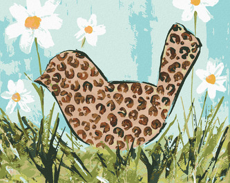 Malování podle čísel - PTÁK V LEOPARDÍM VZORU (HALEY BUSH) - 40x50 cm, vypnuté plátno na rám