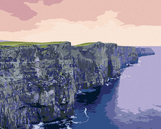 Malování podle čísel - MOHERSKÉ ÚTESY, IRSKO (TED DAVIS) - 80x100 cm, bez rámu a bez vypnutí plátna