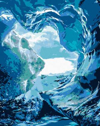 Malování podle čísel - ZAMZRLÁ KRAJINA A ŘEKA (TED DAVIS) - 80x100 cm, bez rámu a bez vypnutí plátna