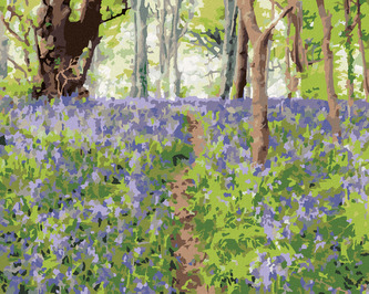 Malování podle čísel - KVĚTINY A STROMY, IRSKO (TED DAVIS) - 40x50 cm, bez rámu a bez vypnutí plátna