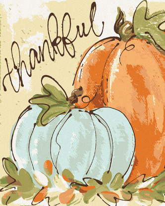 Malování podle čísel - MODRÁ A ORANŽOVÁ DÝNĚ (HALEY BUSH) - 40x50 cm, vypnuté plátno na rám