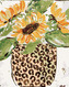 Malování podle čísel - SLUNEČNICE V LEOPARDÍ VÁZE (HALEY BUSH) - 40x50 cm, vypnuté plátno na rám