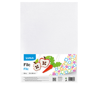 Filc A4 biely LUMA, 10ks