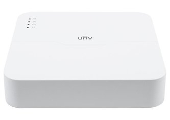 UNV NVR 4 PoE kanály (max. 54W), 64Mbps, H.265, 1x HDD, vstup 8 Mpix, 4K UHD, 1x 10/100Mbps, 2x USB 2.0, audio