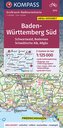 KOMPASS Großraum-Radtourenkarte 3711, Baden-Württemberg Süd, Schwarzwald, Bodensee, Schwäbische Alb, Allgäu 1:125000