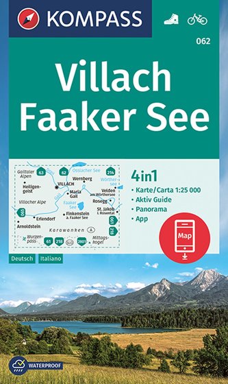 KOMPASS Wanderkarte 062 Villach, Faaker See 1:25000
