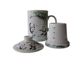 Porcelánový hrnek na bylinky Panda