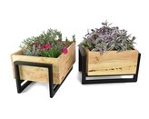 Set dřevěných truhlíků s kovovým rámem Avery 2 ks