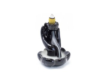 Stojan "Tekoucí Dým" - Lotosový Květ v Dlani