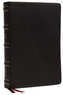 NKJV, Single-Column Wide-Margin Reference Bible, Genuine Leather, Black, Red Letter, Comfort Print
