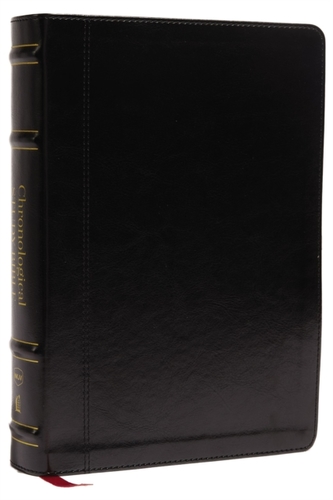 NKJV, Chronological Study Bible, Leathersoft, Black, Comfort Print
