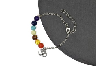 Náramek čakrový řetízek - ÓM