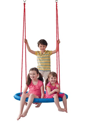 Houpačka Woody Houpací kruh (průměr 100cm) - červeno-modrý