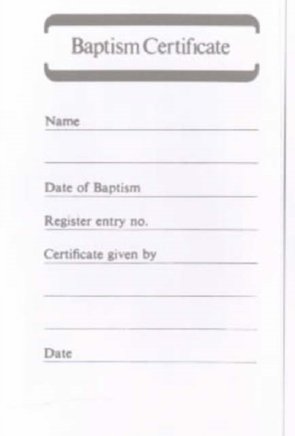 Baptism Certificate Book B5