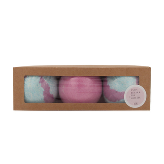 GR Products šumivé koule do koupele - vanilka 125 g + mořská řasa 125 g + heřmánek 125 g