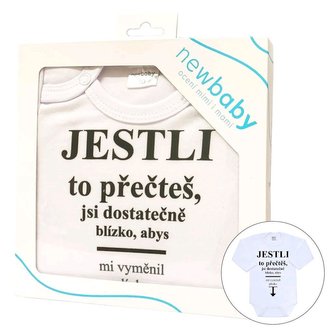 Body s potiskem New Baby ..vyměnit plínku.. - dárkové balení - velikost 80 (9-12m)
