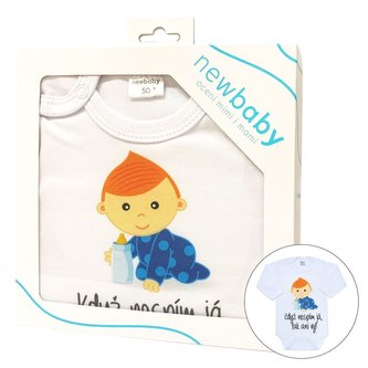 Body s potiskem New Baby Když nespím já, tak ani vy - dárkové balení - velikost 50