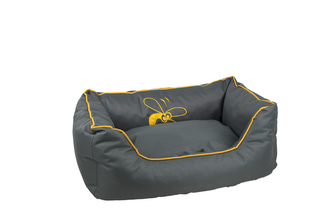 HUHU Kanape L sedivo zluty