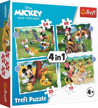 Puzzle Mickey Mouse: Krásný den 4v1