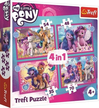 Puzzle My Little Pony: Farebné poníky 4v1