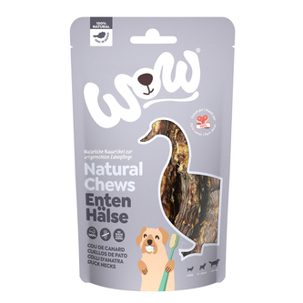 WOW pamlsky Kachní krky Natural žvýkací 250g