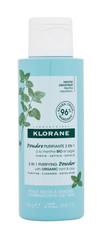 Klorane Aquatic Mint Čisticí pěna 3 IN 1 Purifying Powder 50 g pro ženy
