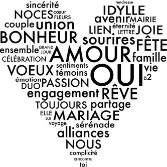 Dřevěné razítko Aladine velikost G - srdce s textem