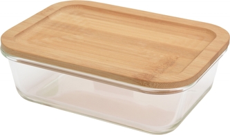 Skleněný svačinový box s bambusovým víkem 1040 ml