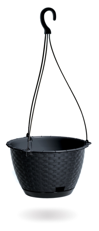 Závesný kvetináč Ratolla Round W antracit 21,7 cm